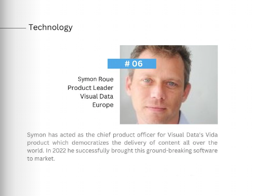 Technology: #6 Symon Roue, Product Leader, Visual Data, Europe